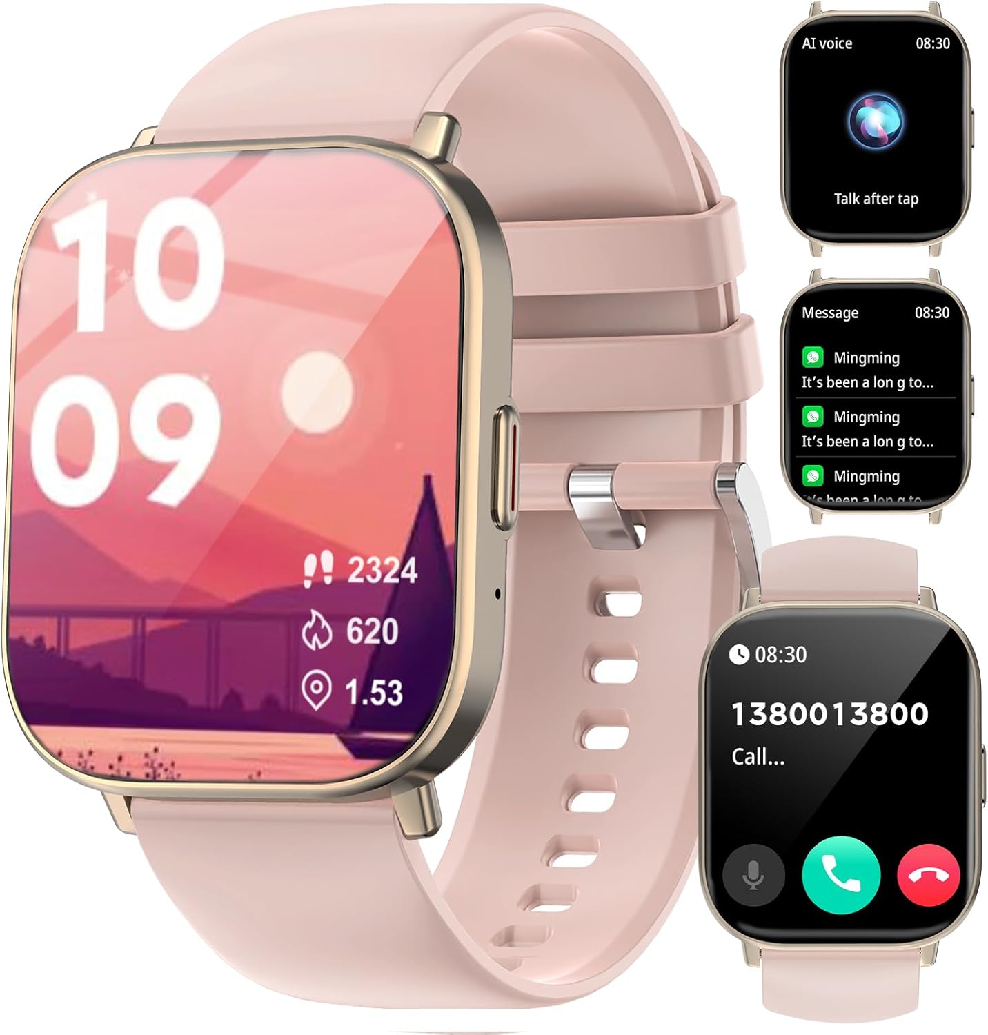 Smart Watch, 2.01” HD Smart Watches for Women, Fitness Tracker Watch with Blood Pressure/Heart Rate/Sleep Monitor, Bluetooth 5.2 Smartwatch for Android/iOS Phones, IP68 Waterproof Sport Watch (Pink) Smart Watch, 2.01” HD Smart Watches for Women, Fitness Tracker Watch with Blood Pressure/Heart Rate/Sleep Monitor, Bluetooth 5.2 Smartwatch for Android/iOS Phones, IP68 Waterproof Sport Watch (Pink)