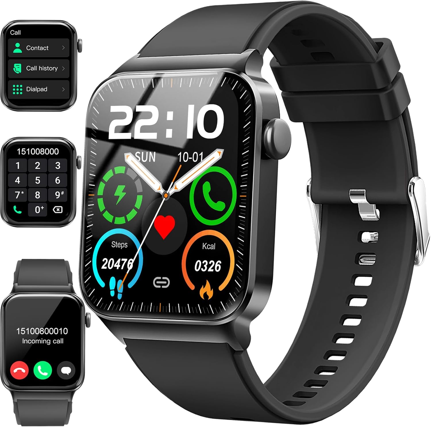 Smart Watch for Men Women, 1.85″ Smartwatch (Answer/Make Call), IP68 Waterproof Fitness Tracker, 100+ Sport Modes, Heart Rate Monitor, Sleep Monitor, Pedometer, Smartwatches for Android iOS, Black Smart Watch for Men Women, 1.85″ Smartwatch (Answer/Make Call), IP68 Waterproof Fitness Tracker, 100+ Sport Modes, Heart Rate Monitor, Sleep Monitor, Pedometer, Smartwatches for Android iOS, Black