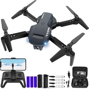 RADCLO Mini Drone with Camera – 1080P HD FPV Foldable Carrying Case, 2 Batteries, 90° Adjustable Lens, One Key Take Off/Land, Altitude Hold, 360° Flip, Toys Gifts for Kids, Adults, beginner