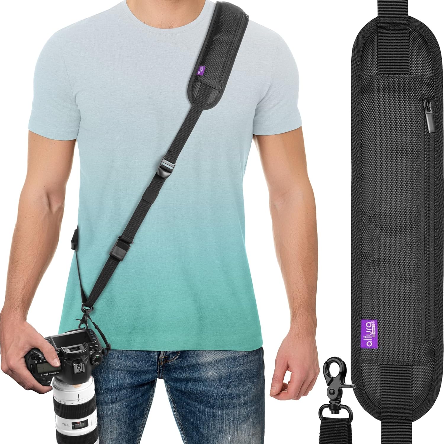 Altura Photo Camera Neck Strap w. Quick Release & Safety Tether For Photographers – Adjustable DSLR Camera Strap for Sony, Nikon & Canon – Safe & Secure Camera Strap Altura Photo Camera Neck Strap w. Quick Release & Safety Tether For Photographers – Adjustable DSLR Camera Strap for Sony, Nikon & Canon – Safe & Secure Camera Strap