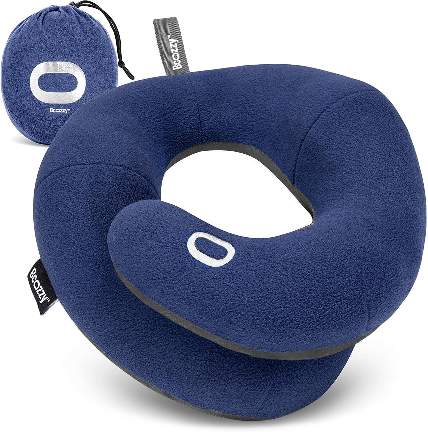 BCOZZY Neck Pillow for Travel Provides Double Support to The Head, Neck, and Chin in Any Sleeping Position on Flights, Car, and at Home, Comfortable Airplane Travel Pillow, Large, Navy BCOZZY Neck Pillow for Travel Provides Double Support to The Head, Neck, and Chin in Any Sleeping Position on Flights, Car, and at Home, Comfortable Airplane Travel Pillow, Large, Navy