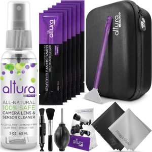 Altura Photo Professional Full Frame Sensor Cleaning Kit – Camera Cleaning Kit for FF DSLR & Mirrorless Cameras – w/Sensor Cleaning Swabs & Case, Works as Camera Lens Cleaning Kit, Sensor Cleaner
