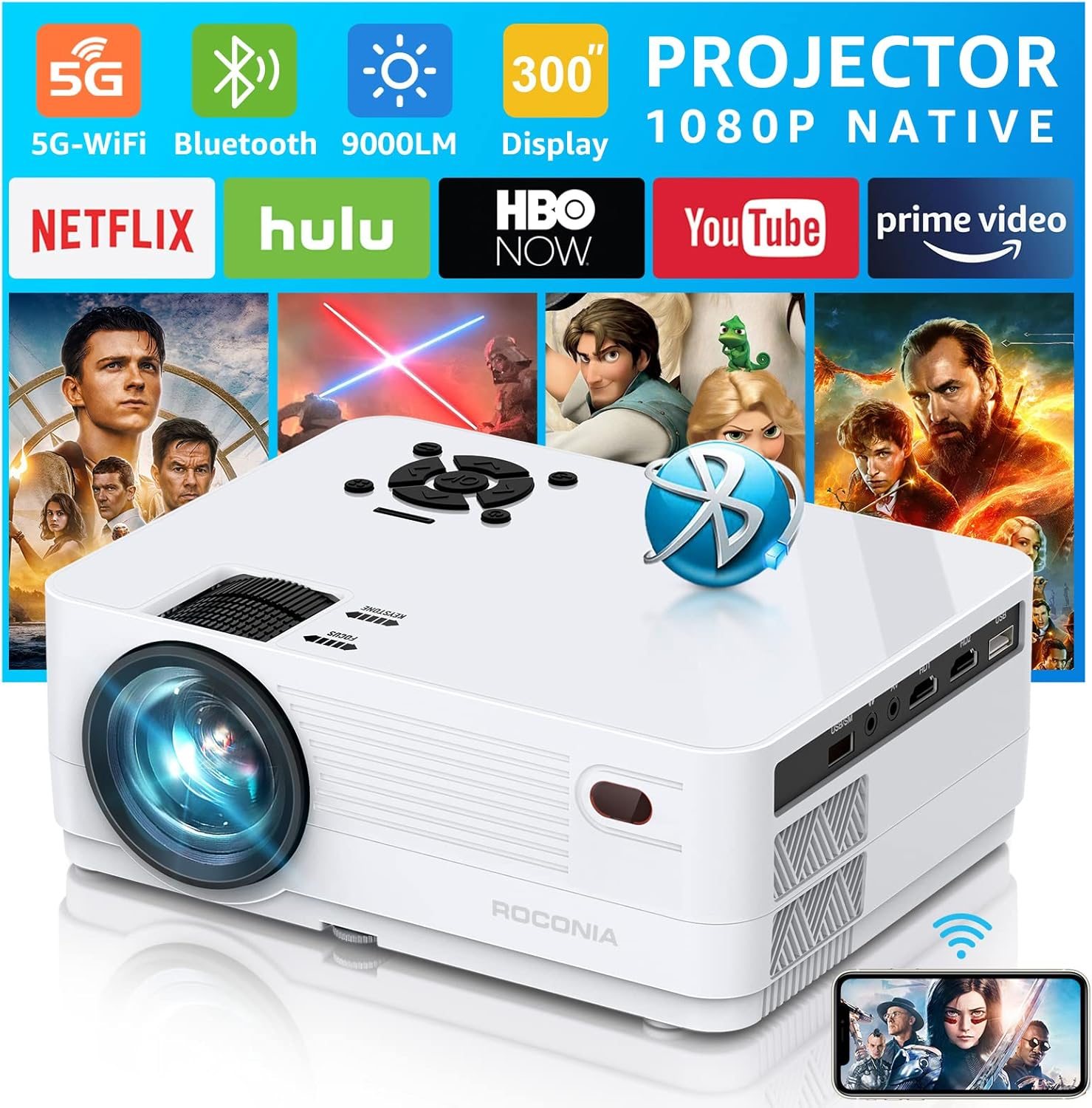 5G WiFi Bluetooth Native 1080 Projector 5G WiFi Bluetooth Native 1080 Projector