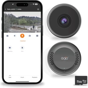 Indoor Cameras for Home Security – WiFi Camera Indoor with Person & Motion Detection, 2K QHD Window Camera with 24/7 Recording, Color Night Vision, Audio, 64GB SD Card Included(CK-003)