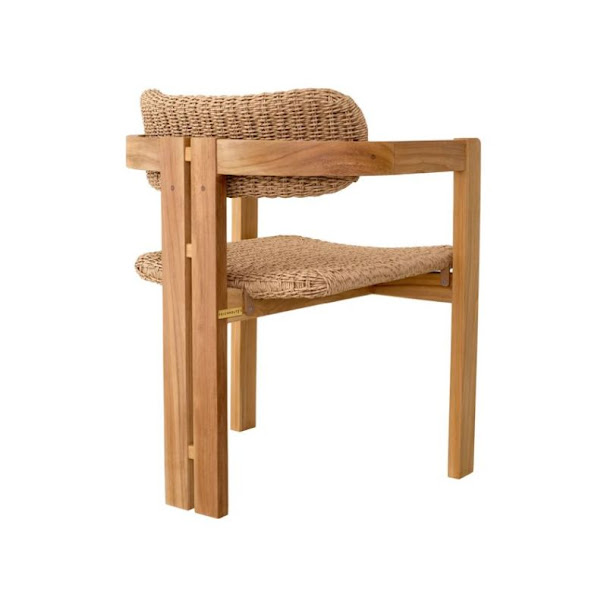 Belgium teak outdoor chair with brown rope rattan furniture Belgium teak outdoor chair with brown rope rattan furniture