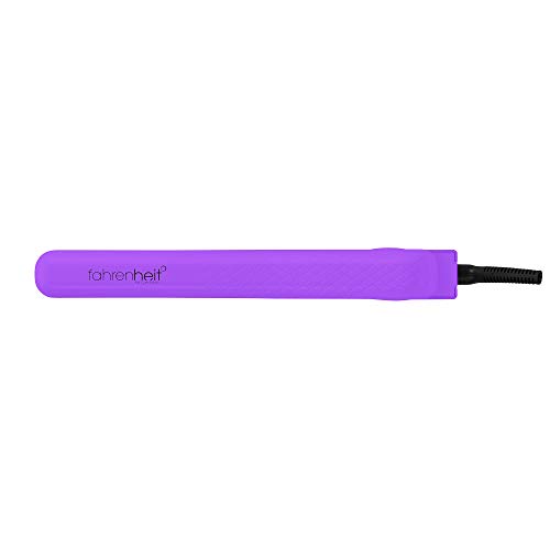 Fahrenheit Hair Care System Neon Collection 1.25 Inch Ceramic Flat Iron Dual Voltage Hair Straighteners (Neon Purple)