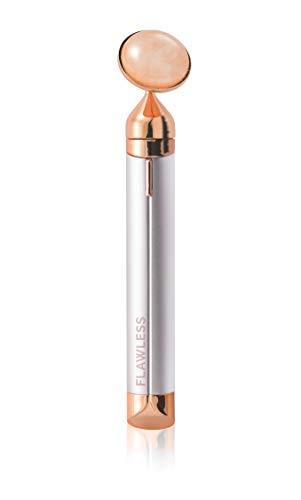 Finishing Touch Flawless Contour Vibrating Facial Roller & Massager, Rose Quartz