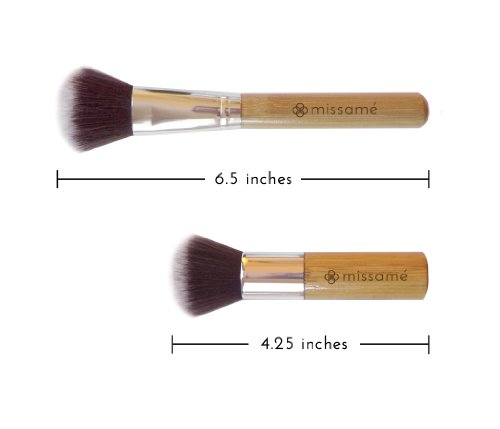 Missamé Vegan Makeup Brushes For Foundation, Blending Blush And Eye Cosmetic, Premium Synthetic Hair, Make Up Brush Set…