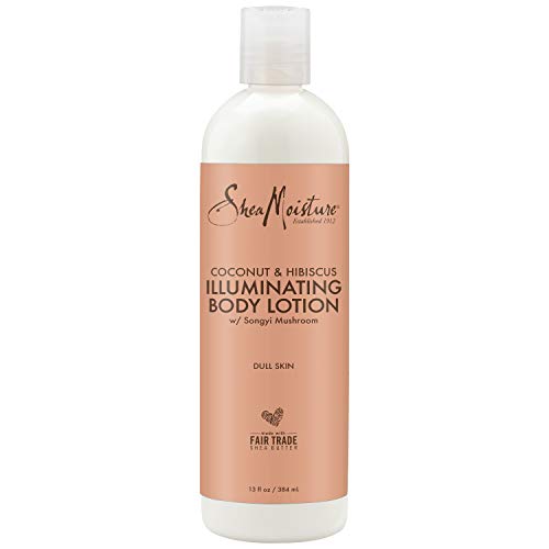 SheaMoisture Coconut Oil and Hibiscus Illuminating Body Lotion for Dull, Dry Skin, 13 Fl Oz