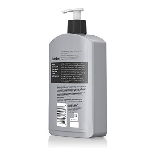 Lubriderm Men’s 3-In-1 Lotion Enriched with Aloe for Body and Face, Non-Greasy Soothing Post Shave Moisturizer with…