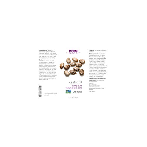 NOW Solutions Castor Oil, 100 % Pure, 16-Ounce