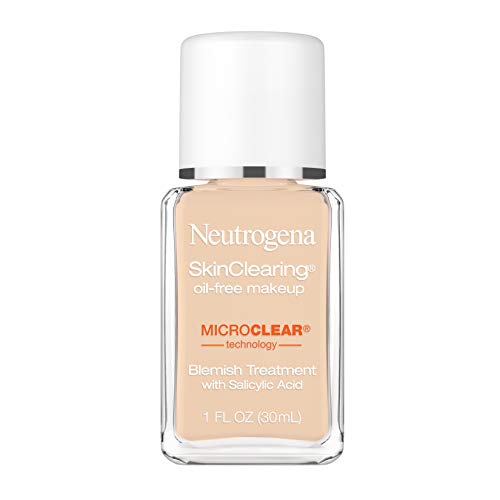 Neutrogena SkinClearing Oil-Free Acne and Blemish Fighting Liquid Foundation with Salicylic Acid Acne Medicine, Shine…