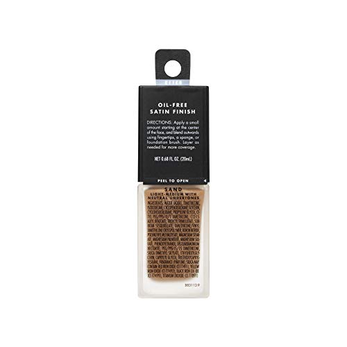 e.l.f. Flawless Finish Foundation, Lightweight & Medium Coverage, Semi-Matte Finish, Sand, 0.68 Fl Oz (20mL