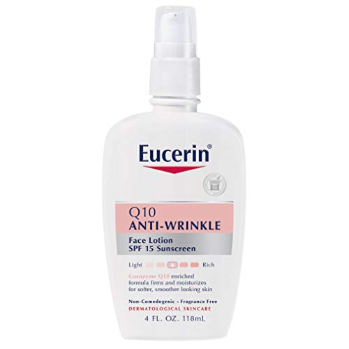 Eucerin Q10 Anti-Wrinkle Face Lotion with SPF 15 – Fragrance-Free, Moisturizes for Softer Smoother Skin – 4 fl. oz…