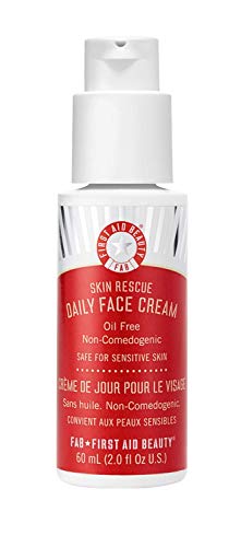 First Aid Beauty Skin Rescue Daily Face Cream: Lightweight Vegan Moisturizer to Soothe Sensitive Skin Made with White…