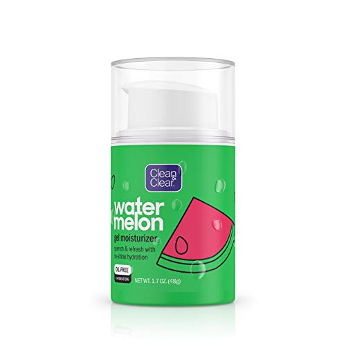 Clean & Clear Hydrating Watermelon Gel Facial Moisturizer, Oil-Free Daily Face Gel Cream to Quench & Refresh Dry Skin…