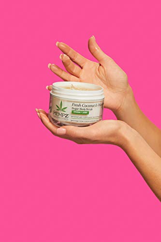 Hempz Herbal Sugar Body Scrub, Pearl White, Fresh Coconut/Watermelon, 7.3 Fluid Ounce
