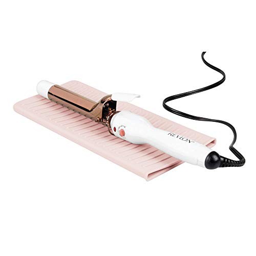 mDesign Silicone Heat-Resistant Hair Care Styling Tool Mat & Travel Pouch – Rest Curling Irons, Flat Irons…