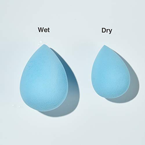 BELLA MODA 4Pcs Beauty Sponges Blender Set and Cosmetics Wet and Dry Used for Foundation Powders and Creams Solid Blue…