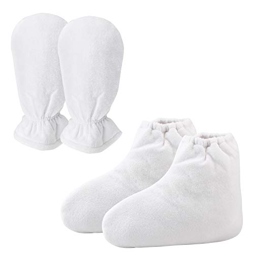 Paraffin Bath Mitts, Segbeauty Thick Snug Elastic Opening Paraffin Wax Glove and Bootie with Double Terry Clothes for…