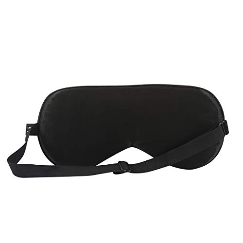 Lonfrote Smooth Soft Silky Sleep Masks Silk Sleeping Blindfold Adjustable Eye Shade Cover for Yoga Meditation (Pure Gray…