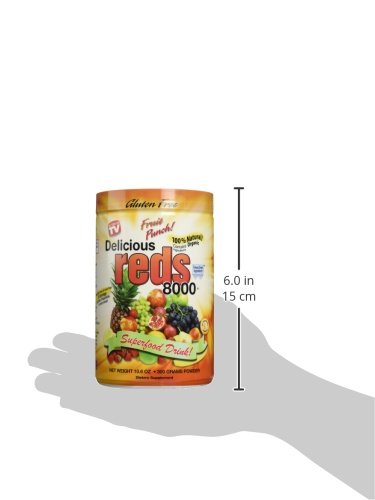 Greens World Delicious Reds 8000 Supplements, Fruit Punch, 10.6 Ounce