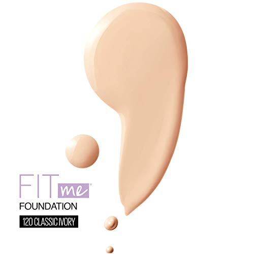 Maybelline Fit Me Dewy + Smooth SPF 18 Liquid Foundation Makeup, Classic Ivory, 1 Count