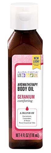 Aura Cacia Comforting Geranium Aromatherapy Body Oil | 4 fl. oz.