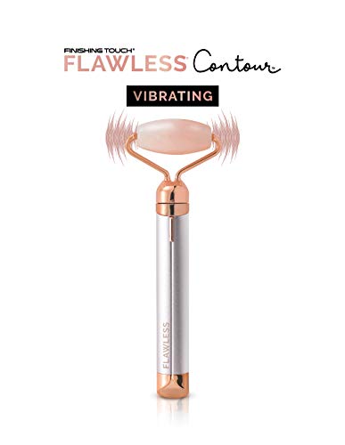 Finishing Touch Flawless Contour Vibrating Facial Roller & Massager, Rose Quartz