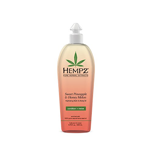 Hempz Hydrating Bath and Body Oil for Women, Sweet Pineapple & Honey Melon – Conditioning Body Moisturizer with Natural…