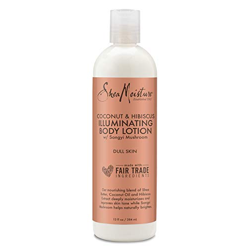 SheaMoisture Coconut Oil and Hibiscus Illuminating Body Lotion for Dull, Dry Skin, 13 Fl Oz