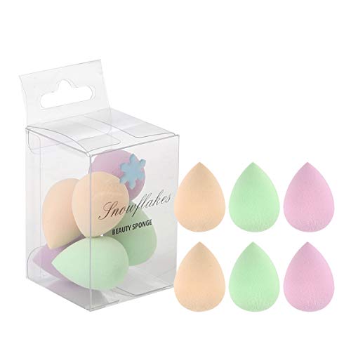 Snowflakes Mini Beauty Makeup Sponge Blender for Eyes, Small Makeup Sponges Mini Under Eyes 6 pcs,Latex Free.