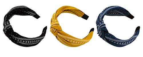 STHUAHE 3PCS Women and Girls Simple Style Double Strip Leaves Knots Handmade Hair Hoop Hairband Headband Hair…
