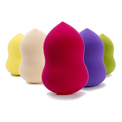 5 Pcs Makeup Sponge Set Blender Beauty Foundation Blending Sponge, Flawless for Liquid, Cream, and Powder, Multi-colored…