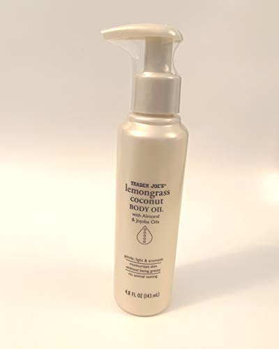 Trader Joes lemongrass coconut body oil with almond and jojoba oils
