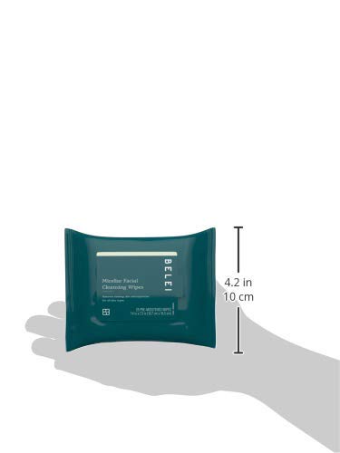 Belei by Amazon: Oil-Free Micellar Facial Cleansing Wipes, Fragrance Free, Alcohol Free, 25 Count (Pack of 2)