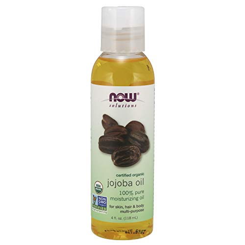 NOW Solutions, Organic Jojoba Oil, Moisturizing Multi-Purpose Oil for Face, Hair and Body, 4-Ounce