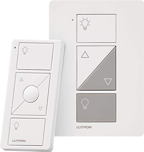 Lutron Caséta Wireless Single-Pole/3-Way Smart Lighting Lamp Dimmer and Remote Kit | P-PKG1P-WH | White