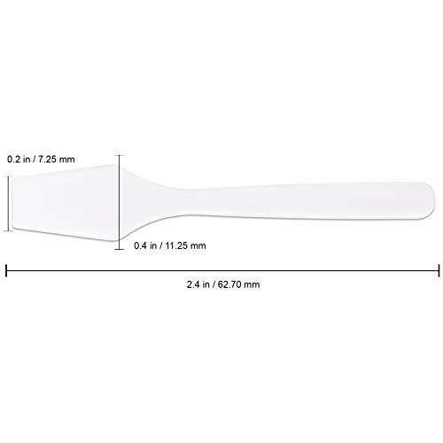 100pcs Pana Brand Cosmetic Make Up Disposable Plastic 2.5″ Spatulas Skin Care Facial Cream Mask Spatula (100 Pieces in a Container) (WHITE)