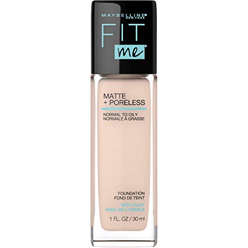 Maybelline Fit Me Matte + Poreless Liquid Foundation Makeup, Natural Ivory, 1 fl; oz; Oil-Free Foundation