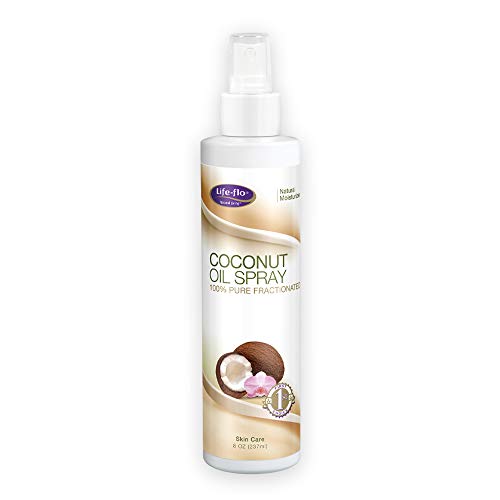 Life-flo Coconut Oil Spray, 100% Pure and Fractionated | Light, Fast-Absorbing Moisturizer for Dry Skin and Hair | 8oz