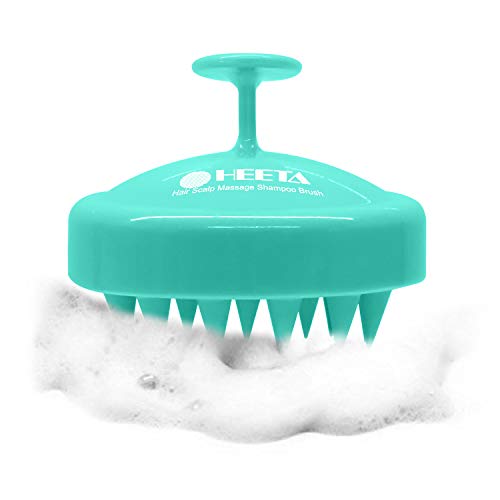 HEETA Hair Shampoo Brush, Scalp Care Hair Brush with Soft Silicone Scalp Massager (Green)