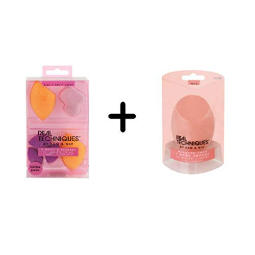 Real Techniques Miracle Complexion Sponge Makeup Blender Kit, Beauty Sponges Ideal for Face and Body, 7 Count