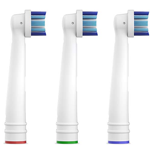 Amazon Brand – Solimo Total Power Replacement Brush Heads, 3 Count (Fits Most Oral-B Electric Toothbrushes)