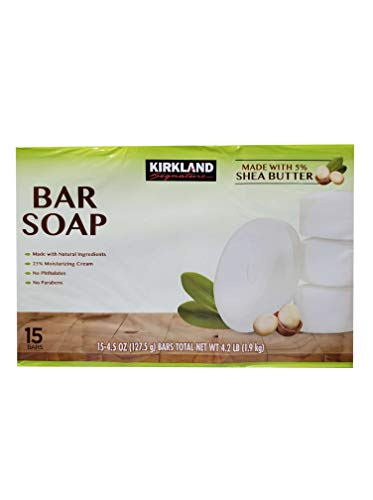 Kirkland Signature Bar soap made with 5% Shea Butter 15 bars 4.2 LB