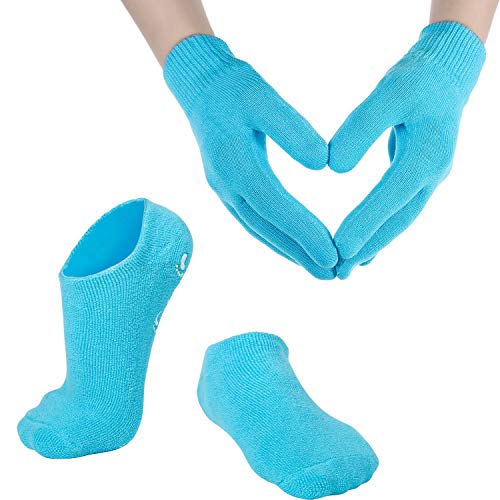 Moisturizing Skin Softening Spa Socks and Gloves with Essential Oil Infused Gel for Dry Cracked Feet and Hands Repair by…