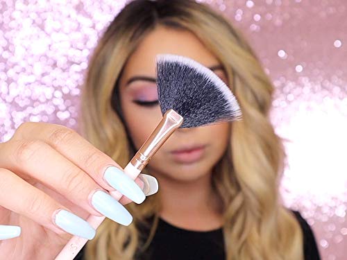 labeauteSoi Professional Makeup Brush Set – 10 pcs Essential Soft Synthetic Face and Eyeshadow Brushes in Pink RoseGold…