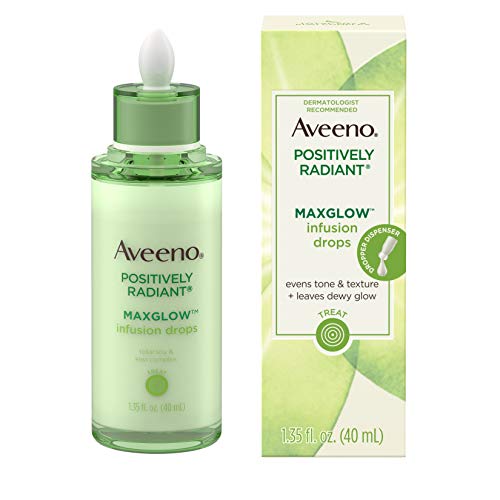 Aveeno Positively Radiant MaxGlow Infusion Drops with Moisture Rich Soy & Kiwi Complex, Hypoallergenic, Non-Comedogenic…