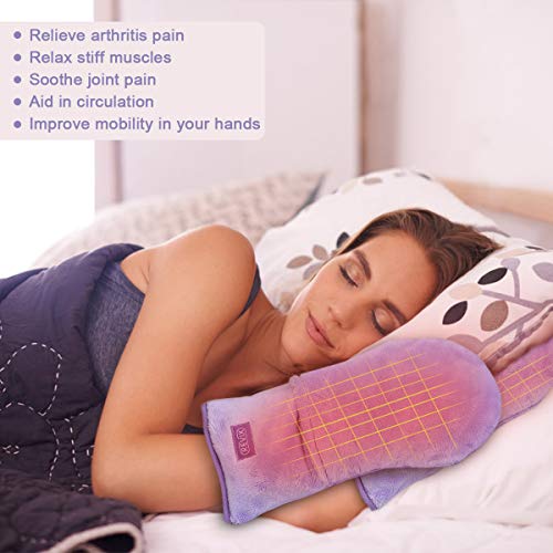 REVIX Microwavable Heating Mittens for Hand and Fingers to Relieve Arthritis Pain Heated Hands Mitts Warmers 1 Pair…