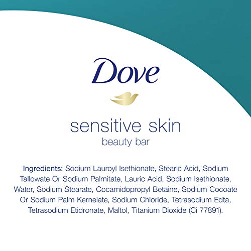 Dove Beauty Bar More Moisturizing Than Bar Soap for Softer Skin, Fragrance Free, Hypoallergenic Sensitive Skin With…